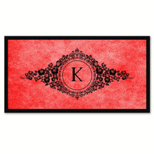 Load image into Gallery viewer, Alphabet Letter K Red Canvas Print, Black Custom Frame