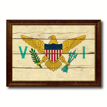 Load image into Gallery viewer, Virgin Islands Country Flag Vintage Canvas Print with Brown Picture Frame Home Decor Gifts Wall Art Decoration Artwork