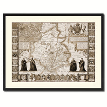 Load image into Gallery viewer, Cambridgeshire Vintage Sepia Map Canvas Print, Picture Frame Gifts Home Decor Wall Art Decoration