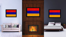 Load image into Gallery viewer, Armenia Country Flag Vintage Canvas Print with Black Picture Frame Home Decor Gifts Wall Art Decoration Artwork