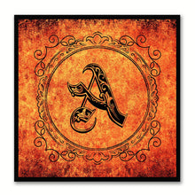 Load image into Gallery viewer, Alphabet A Orange Canvas Print Black Frame Kids Bedroom Wall Décor Home Art