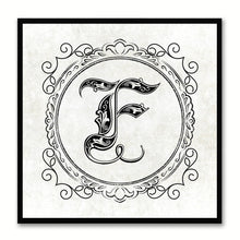Load image into Gallery viewer, Alphabet F White Canvas Print Black Frame Kids Bedroom Wall Décor Home Art