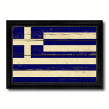 Load image into Gallery viewer, Greece Country Flag Vintage Canvas Print with Black Picture Frame Home Decor Gifts Wall Art Decoration Artwork