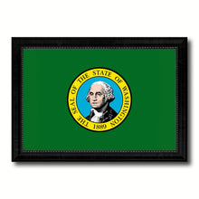 Load image into Gallery viewer, Washington State Flag Canvas Print with Custom Black Picture Frame Home Decor Wall Art Decoration Gifts