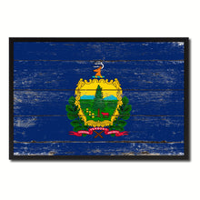 Load image into Gallery viewer, Vermont State Flag Vintage Canvas Print with Black Picture Frame Home DecorWall Art Collectible Decoration Artwork Gifts