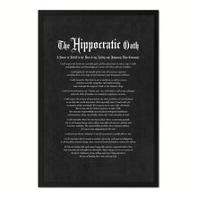 Load image into Gallery viewer, Hippocratic Medical Oath, Hippocratic Oath, Medical Gifts, Gift for Doctor, Medical Decor, Medical Student, Office Decor, doctor office, Black Frame