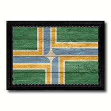 Load image into Gallery viewer, Portland City Oregon State Texture Flag Canvas Print Black Picture Frame