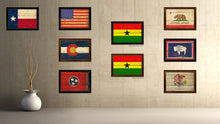 Load image into Gallery viewer, Ghana Country Flag Vintage Canvas Print with Brown Picture Frame Home Decor Gifts Wall Art Decoration Artwork