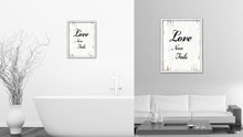 Load image into Gallery viewer, Love Never Fails Vintage Saying Gifts Home Decor Wall Art Canvas Print with Custom Picture Frame