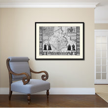 Load image into Gallery viewer, Cambridgeshire Vintage B&W Map Canvas Print, Picture Frame Home Decor Wall Art Gift Ideas