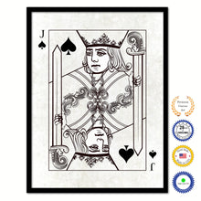 Load image into Gallery viewer, Jack Spades Poker Decks of Vintage Cards Print on Canvas Black Custom Framed
