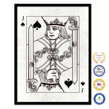 Load image into Gallery viewer, Jack Spades Poker Decks of Vintage Cards Print on Canvas Black Custom Framed