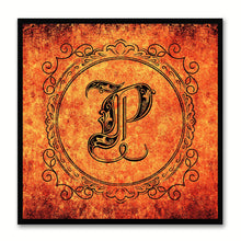 Load image into Gallery viewer, Alphabet P Orange Canvas Print Black Frame Kids Bedroom Wall Décor Home Art