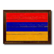 Load image into Gallery viewer, Armenia Country Flag Vintage Canvas Print with Brown Picture Frame Home Decor Gifts Wall Art Decoration Artwork
