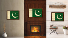 Load image into Gallery viewer, Pakistan Country Flag Vintage Canvas Print with Brown Picture Frame Home Decor Gifts Wall Art Decoration Artwork