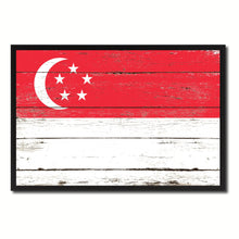 Load image into Gallery viewer, Singapore Country National Flag Vintage Canvas Print with Picture Frame Home Decor Wall Art Collection Gift Ideas