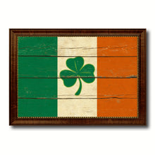 Load image into Gallery viewer, Ireland Saint Patrick Flag Vintage Canvas Print with Brown Picture Frame Gifts Ideas Home Decor Wall Art Decoration