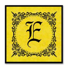Load image into Gallery viewer, Alphabet E Yellow Canvas Print Black Frame Kids Bedroom Wall Décor Home Art