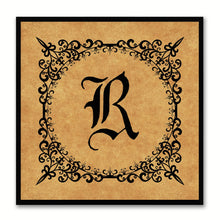 Load image into Gallery viewer, Alphabet R Brown Canvas Print Black Frame Kids Bedroom Wall Décor Home Art