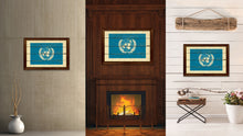 Load image into Gallery viewer, UN Country Flag Vintage Canvas Print with Brown Picture Frame Home Decor Gifts Wall Art Decoration Artwork