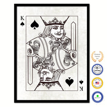 Load image into Gallery viewer, King Spades Poker Decks of Vintage Cards Print on Canvas Black Custom Framed