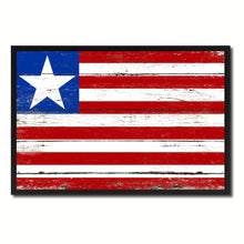 Load image into Gallery viewer, Liberia Country National Flag Vintage Canvas Print with Picture Frame Home Decor Wall Art Collection Gift Ideas