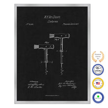 Load image into Gallery viewer, 1867 Wine Corkscrew Old Patent Art Print on Canvas Custom Framed Vintage Home Decor Wall Decoration Great for Gifts