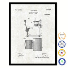 Load image into Gallery viewer, 1923 Combined Desk and Seat Old Patent Art Print on Canvas Custom Framed Vintage Home Decor Wall Decoration Great for Gifts