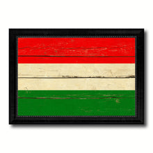 Load image into Gallery viewer, Hungary Country Flag Vintage Canvas Print with Black Picture Frame Home Decor Gifts Wall Art Decoration Artwork