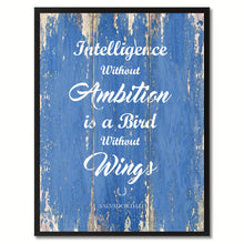 Load image into Gallery viewer, Intelligence without ambition is a bird without wings - Salvador Dali Inspirational Quote Saying Gift Ideas Home Decor Wall Art, Blue