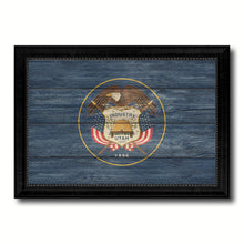Load image into Gallery viewer, Utah State Flag Texture Canvas Print with Black Picture Frame Home Decor Man Cave Wall Art Collectible Decoration Artwork Gifts