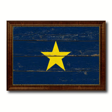 Load image into Gallery viewer, Burnet's 1st Texas Republic 1836-1839 Military Flag Vintage Canvas Print with Brown Picture Frame Gifts Ideas Home Decor Wall Art Decoration