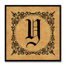 Load image into Gallery viewer, Alphabet Y Brown Canvas Print Black Frame Kids Bedroom Wall Décor Home Art