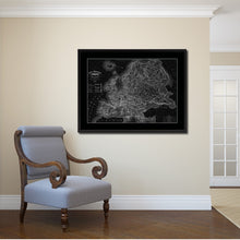 Load image into Gallery viewer, Europe Geological Vintage Monochrome Map Canvas Print, Gifts Picture Frames Home Decor Wall Art