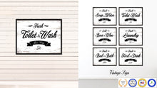 Load image into Gallery viewer, Fresh Toilet & Wash Vintage Sign White Canvas Print Home Decor Wall Art Gifts Picture Frames