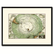 Load image into Gallery viewer, Antarctica South Pole Vintage Antique Map Wall Art Home Decor Gift Ideas Canvas Print Custom Picture Frame