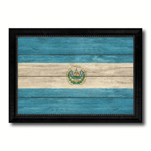 Load image into Gallery viewer, El Salvador Country Flag Texture Canvas Print with Black Picture Frame Home Decor Wall Art Decoration Collection Gift Ideas