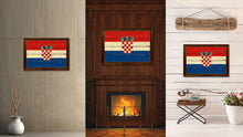 Load image into Gallery viewer, Croatia Country Flag Vintage Canvas Print with Brown Picture Frame Home Decor Gifts Wall Art Decoration Artwork
