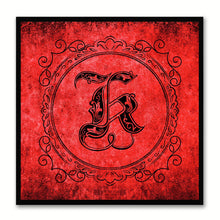Load image into Gallery viewer, Alphabet K Red Canvas Print Black Frame Kids Bedroom Wall Décor Home Art