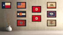 Load image into Gallery viewer, Tunisia Country Flag Vintage Canvas Print with Brown Picture Frame Home Decor Gifts Wall Art Decoration Artwork