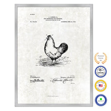 Load image into Gallery viewer, 1903 Farming Eye Protector for Chickens Antique Patent Artwork Silver Framed Canvas Print Home Office Decor Great for Farmer Milk Lover Cattle Rancher
