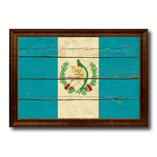 Load image into Gallery viewer, Guatemala Country Flag Vintage Canvas Print with Brown Picture Frame Home Decor Gifts Wall Art Decoration Artwork