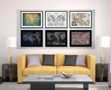 Load image into Gallery viewer, Land Vintage Vivid Sepia Map Canvas Print, Picture Frames Home Decor Wall Art Decoration Gifts