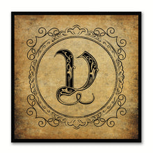 Load image into Gallery viewer, Alphabet V Brown Canvas Print Black Frame Kids Bedroom Wall Décor Home Art