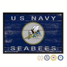 Load image into Gallery viewer, Custom for Clenox - Seabees Military Flag Canvas Print Black Frame