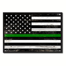Load image into Gallery viewer, Thin Green Line Support Border Patrol American USA Flag Vintage Canvas Print with Picture Frame Home Decor Man Cave Wall Art Collectible Decoration Artwork Gifts
