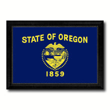 Load image into Gallery viewer, Oregon State Flag Canvas Print with Custom Black Picture Frame Home Decor Wall Art Decoration Gifts