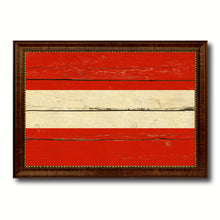 Load image into Gallery viewer, Austria Country Flag Vintage Canvas Print with Brown Picture Frame Home Decor Gifts Wall Art Decoration Artwork