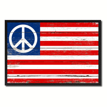 Load image into Gallery viewer, Peace Sign American Military Flag Vintage Canvas Print with Picture Frame Home Decor Man Cave Wall Art Collectible Decoration Artwork Gifts