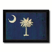 Load image into Gallery viewer, South Carolina State Vintage Flag Canvas Print with Black Picture Frame Home Decor Man Cave Wall Art Collectible Decoration Artwork Gifts
